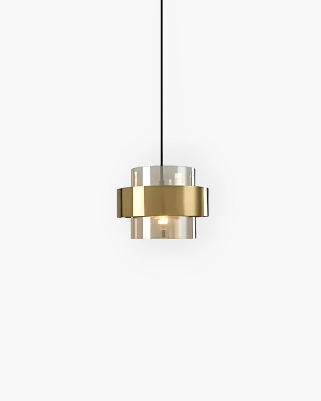 Solara Gold Glass Pendant Light radiant gold shade - OpalDwell