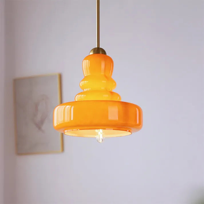 Modern Glass Pendant Light Close-Up View