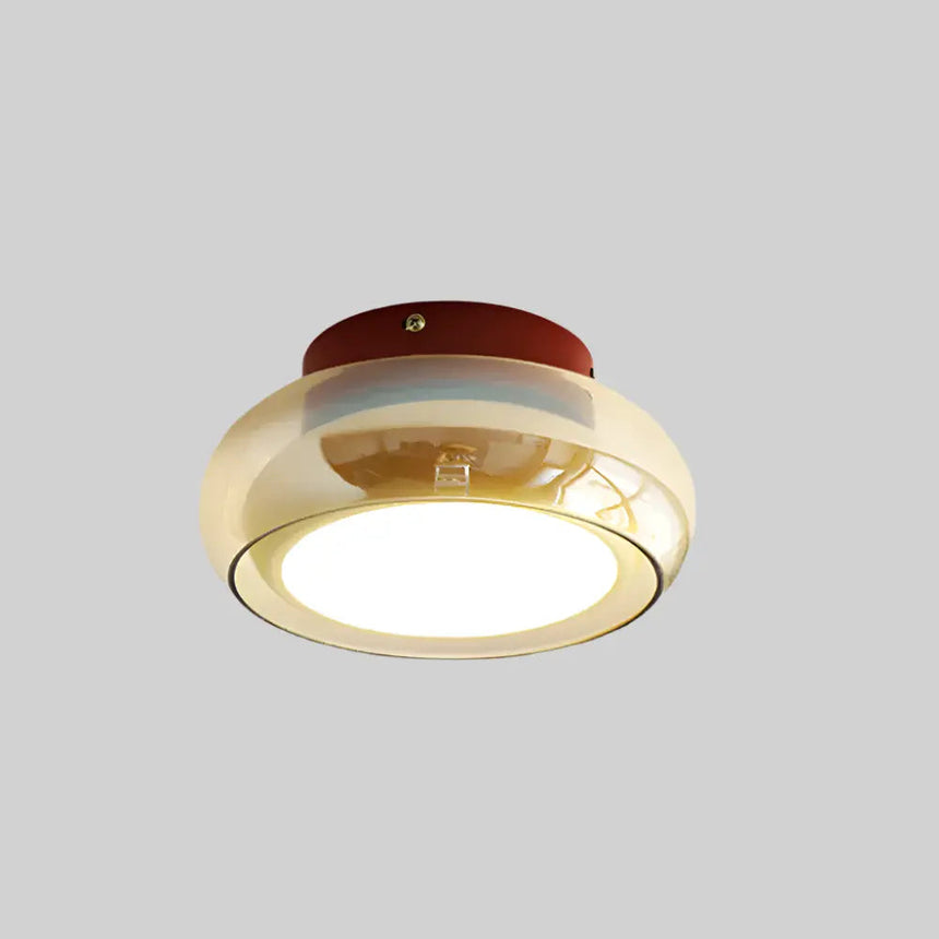 Retro ceiling lamp installed in corridor