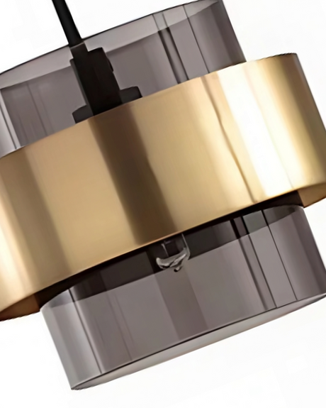 Solara Gold Glass Pendant Light overall product view - OpalDwell