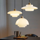 Glass Pendant Light with Brass Accent Detail