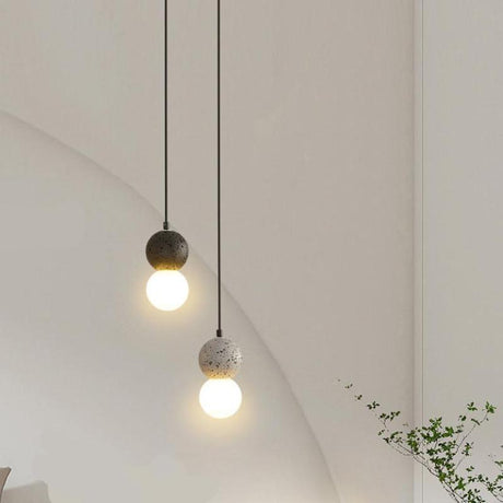 Glass hanging lamp with G9 fitting detail