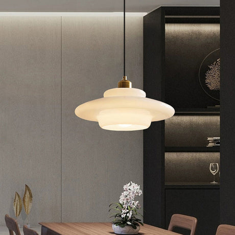 Retro Glass Hanging Lamp Ceiling Mount View