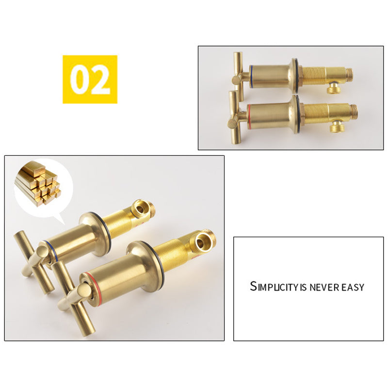Widespread waterfall faucet close-up view - three-hole sink installation