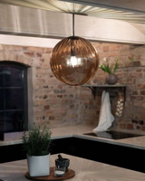Amber glass pendant light for living room ambient lighting - OpalDwell
