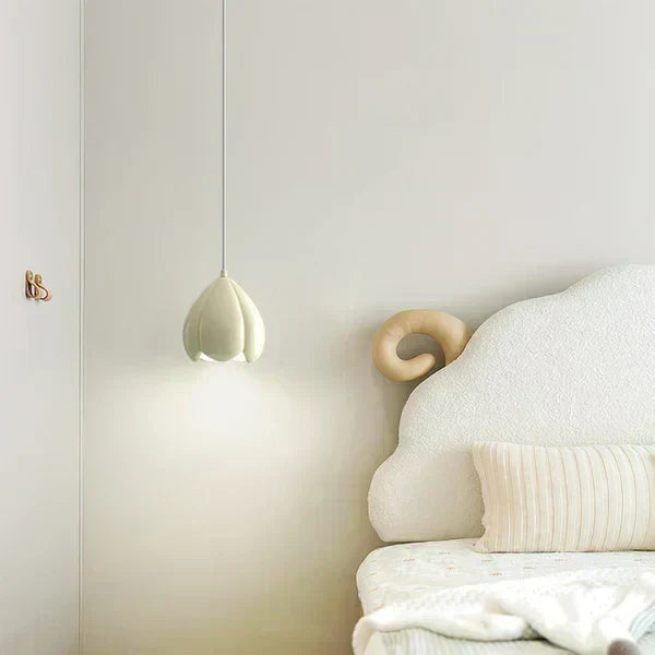 Cream pendant light alternate angle view