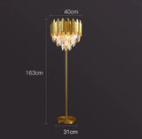 Elyra crystal floor and table lamp styled room setting