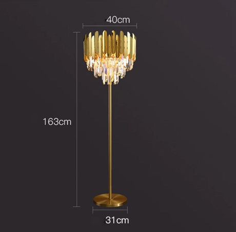 Elyra crystal floor and table lamp styled room setting
