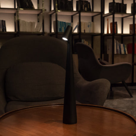 Nordic minimalist cordless table lamp charging port detail view