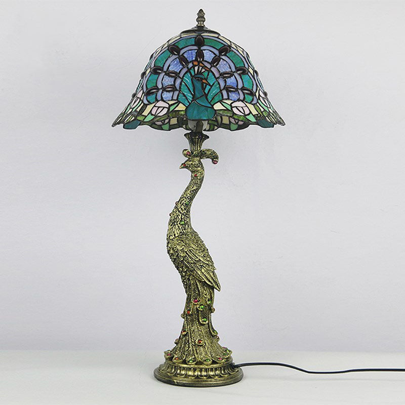 mosaic glass dome shade table lamp for bedroom bedside lighting