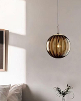 Amber glass pendant light top view ceiling mount detail - OpalDwell