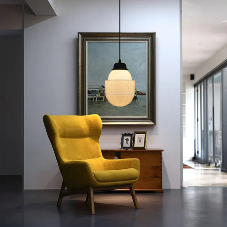 Frosted Glass Pendant Light Silhouette Detail View - OroDwell
