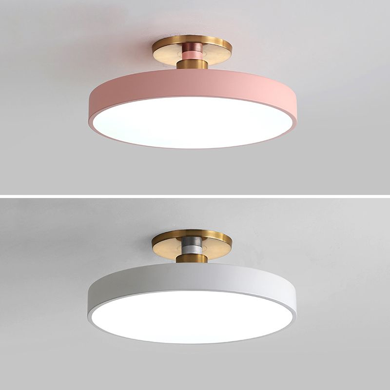 Metal Flush Mount Ceiling Light Slim Round Fixture