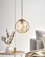 Amber glass pendant light for kitchen ceiling fixture - OpalDwell