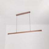 Linear Metal LED Pendant Light Close-Up View