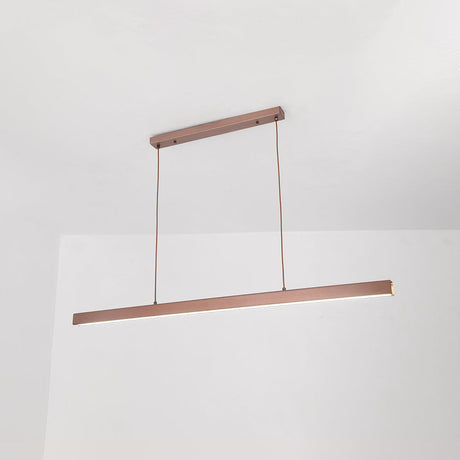 Linear Metal LED Pendant Light Close-Up View