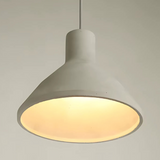 Cement pendant light side angle detail view