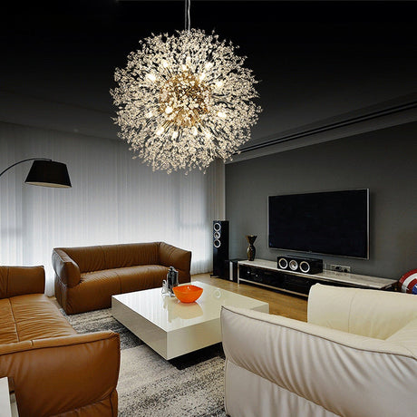 ceiling light lit in living room ambiance
