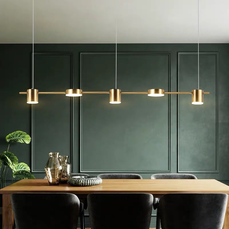 Drum Pendant Light Black Gold Finish