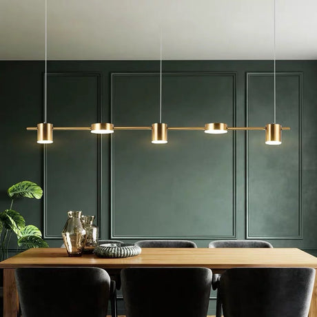 Lyria Drum Pendant Light Black Gold Finish