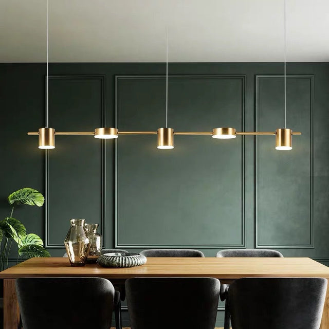 Lyria Drum Pendant Light Black Gold Finish
