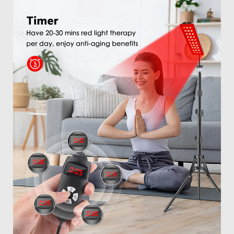 Red Light Floor Lamp Foldable Tripod Stand