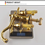 Vintage brass double-handle bathroom faucet - drain assembly included