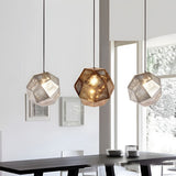 Lumenara Geometric Round Pendant Lamp in Black Metal