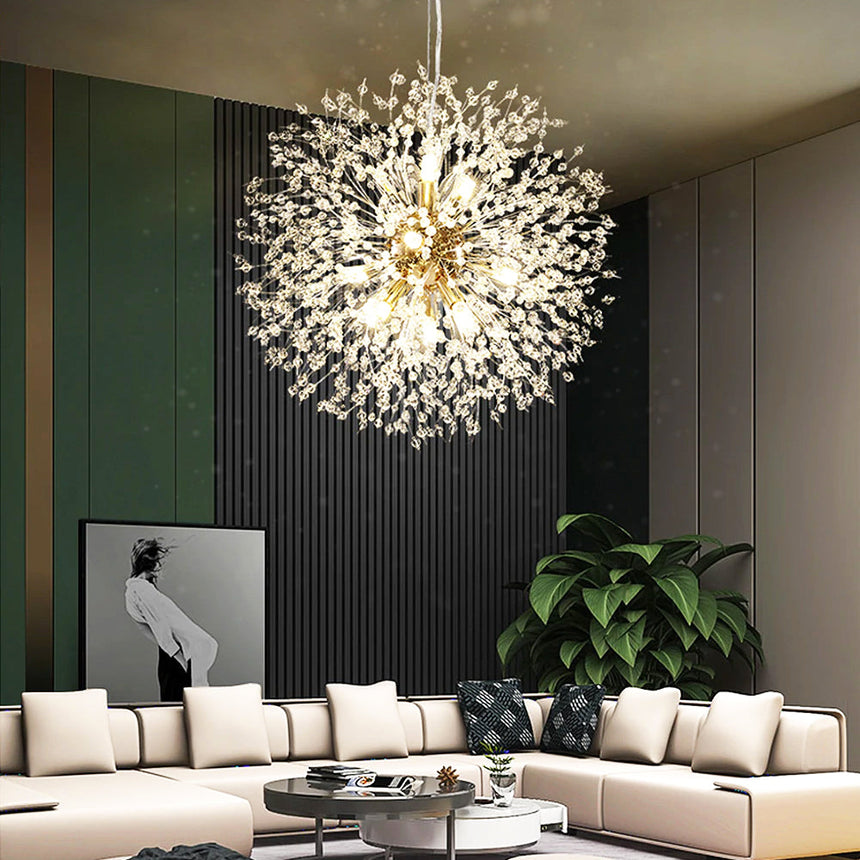 dandelion design chandelier from below