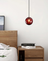 Amber glass pendant light dimensions small vs large comparison - OpalDwell