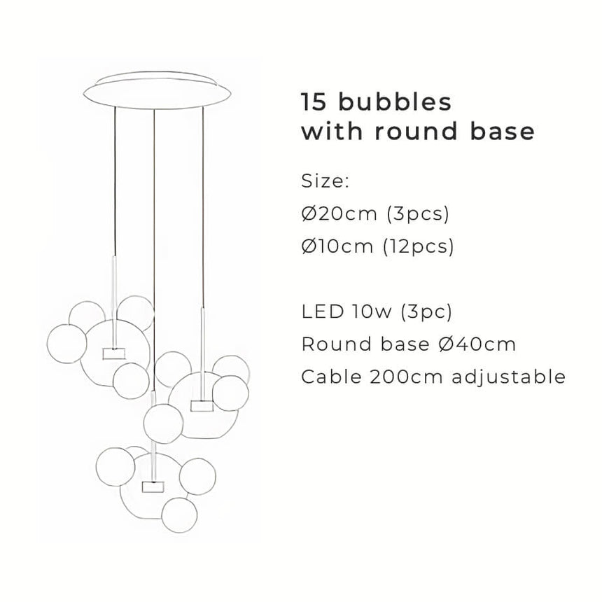 Chandelier with Multiple Glass Orb Clusters