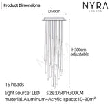 Crystal chandelier painted finish detail view