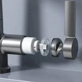 Pull-out kitchen faucet for everyday kitchen use - LED temperature indicator