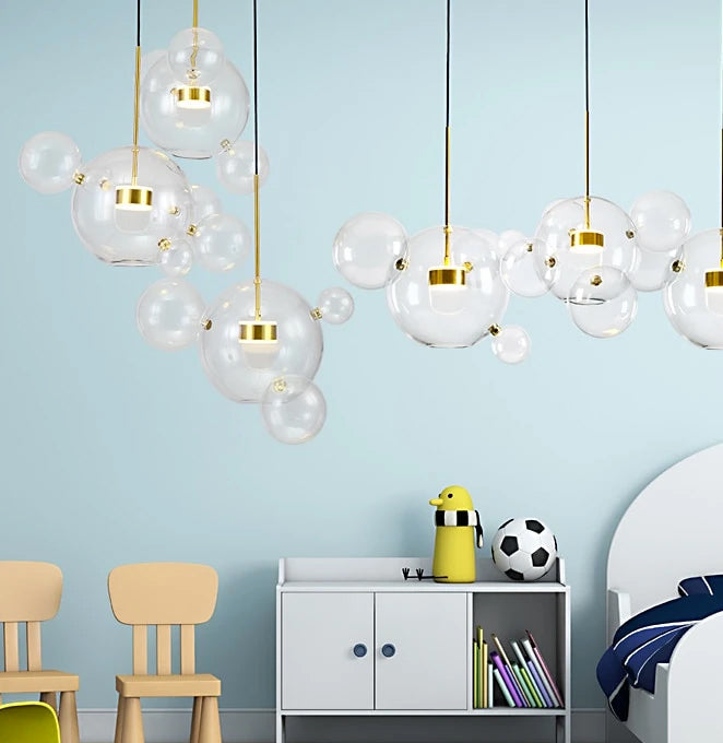 Chandelier with Round Glass Bulb Clusters