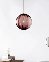 Amber glass pendant light cozy home interior accent - OpalDwell