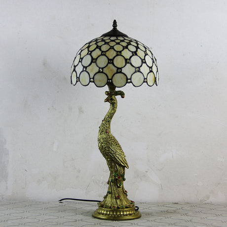 mosaic glass dome shade table lamp for study room decor