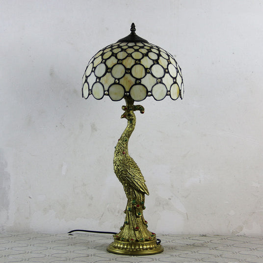 mosaic glass dome shade table lamp for study room decor
