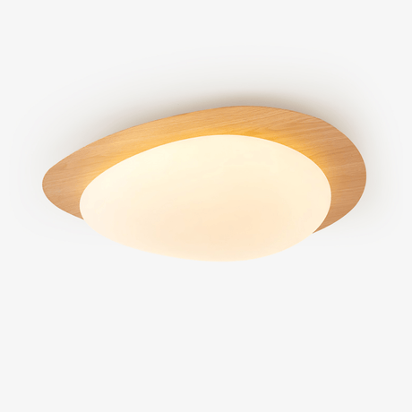 Walnut Wood Ceiling Light Pebble Silhouette