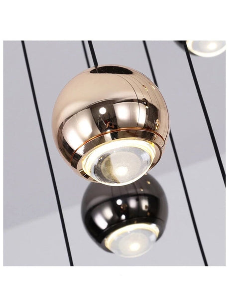 Aluminum Glass Chandelier Polished Steel Finish