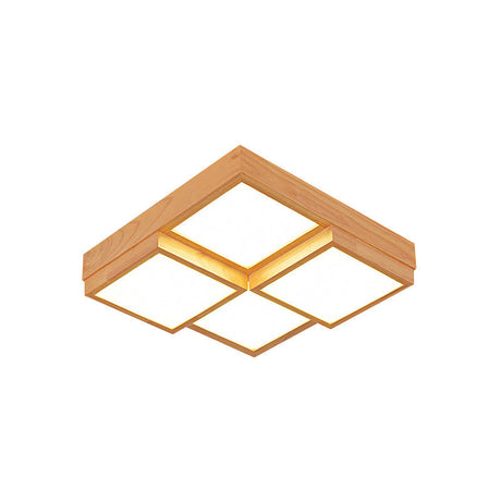 Wood Ceiling Light Detail of Natural Frame