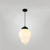 Frosted Glass Pendant Light With Geometric Design - OroDwell