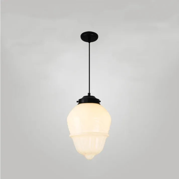 Frosted Glass Pendant Light With Geometric Design - OroDwell