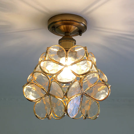 Floral Glass Ceiling Lamp Additional Angle View