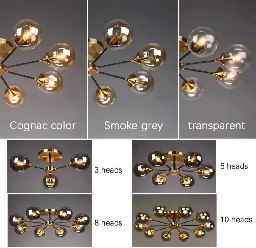 Jade Glass Globe Chandelier for Modern Home Decor