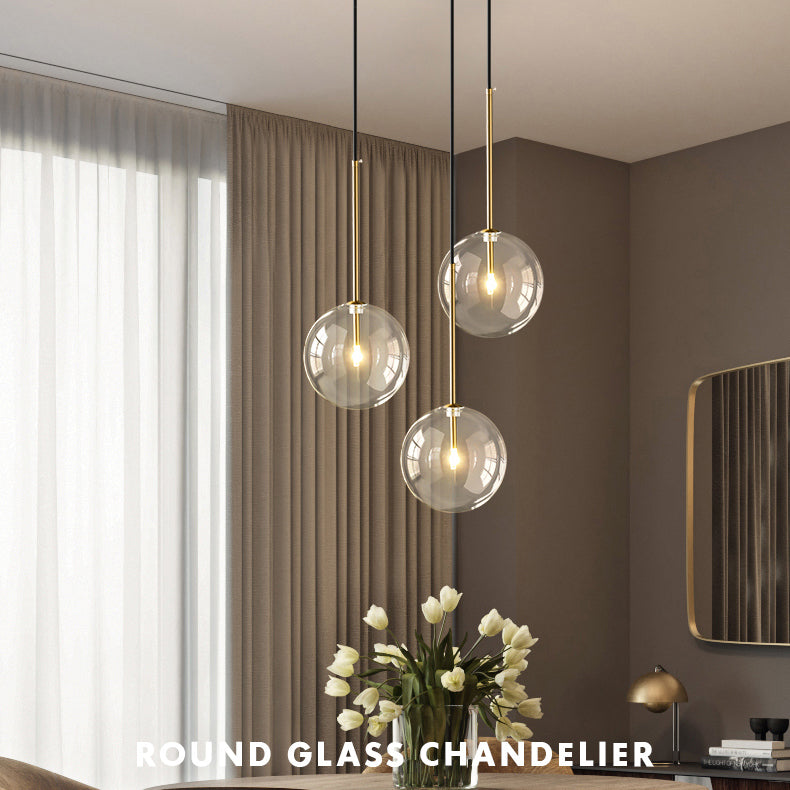 Gold glass pendant light for living room ceiling