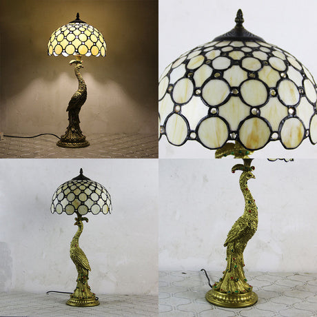 Aurena stained glass mosaic table lamp dimensions reference