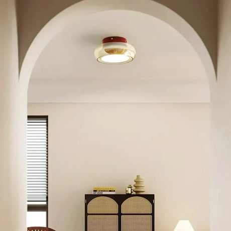Vintage LED ceiling light close-up view