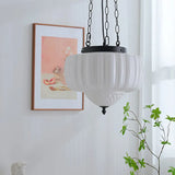 glass and iron pendant light with pure white finish for kitchen island lighting