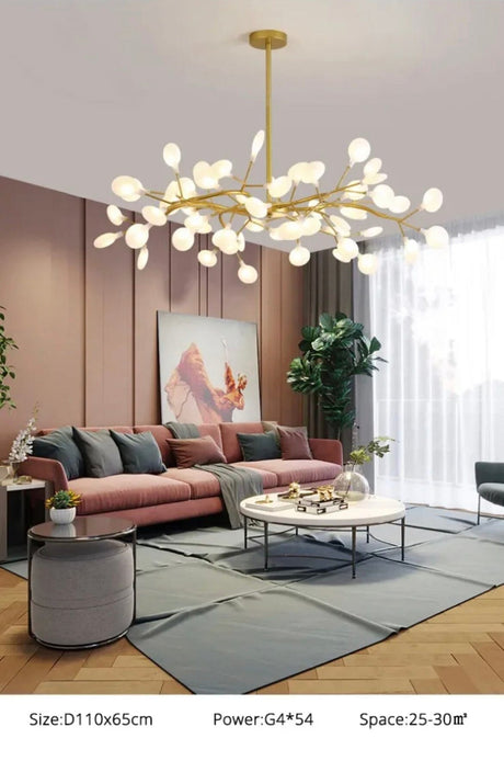 chandelier installed in loft apartment setting