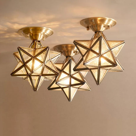 LumaNova Traditional Brass Ceiling Light for Living Room